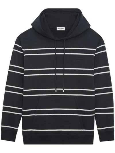 SAINT LAURENT SAINT LAURENT STRIPED COTTON HOODIE
