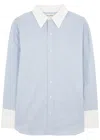 Saint Laurent Cotton Shirt In Blue And White