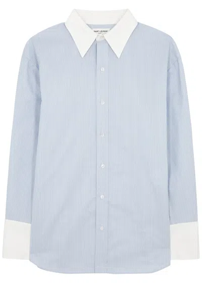 Saint Laurent Cotton Shirt In Blue
