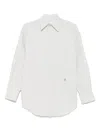 Saint Laurent Striped Cotton Shirt In Gray