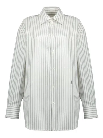 SAINT LAURENT STRIPED COTTON SHIRT