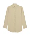 Saint Laurent Cassandre Shirt In Striped Cotton Poplin In Neutral