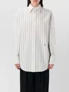 Saint Laurent Striped Cotton Shirt Curved Hem