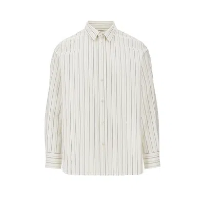 Saint Laurent Striped Cotton Shirt In White