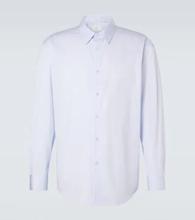 Saint Laurent Cassandre Cotton Shirt In Blue