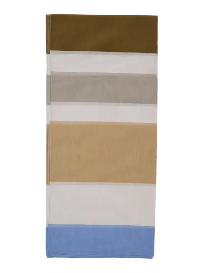 Saint Laurent Striped Cotton-silk Scarf In Multicolor