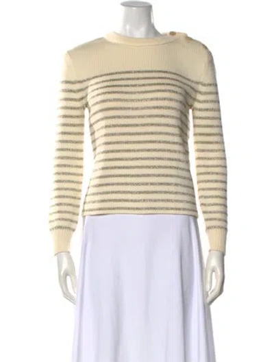 Pre-owned Saint Laurent Striped Crew Neck Sweater