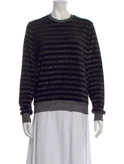 Pre-owned Saint Laurent Striped Crew Neck Sweater In Multi
