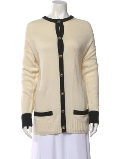 Pre-owned Saint Laurent Striped Crew Neck Sweater In Neutral