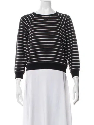 Pre-owned Saint Laurent Striped Crew Neck Sweater In White
