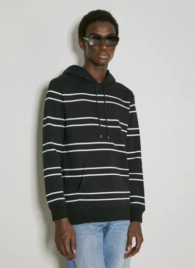 SAINT LAURENT STRIPED HOODED SWEATSHIRT