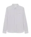 Saint Laurent Monogram Button-down Collar Striped Cotton-poplin Shirt In White
