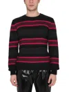Saint Laurent Striped Mohair-blend Sweater In Multicolour