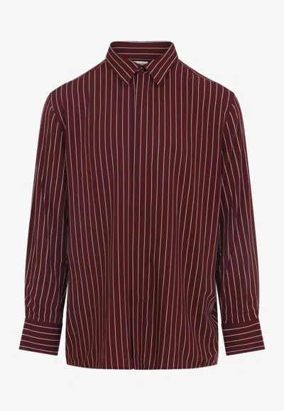Saint Laurent Bordeaux Clothing Shirts In Red