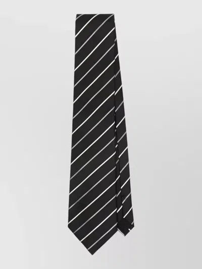 Saint Laurent Striped Necktie Smooth Texture Lightweight Formal Style In Multi
