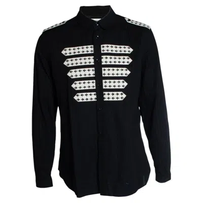 Pre-owned Saint Laurent , Striped Officer Shirt 2019 In Black