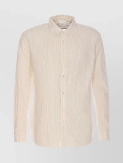 Saint Laurent Striped Pattern Button-down Collar Long Sleeves