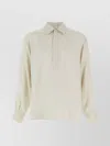 Saint Laurent Striped Pattern Tunic Shirt With Point Collar