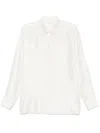 Saint Laurent Striped Satin Shirt In White
