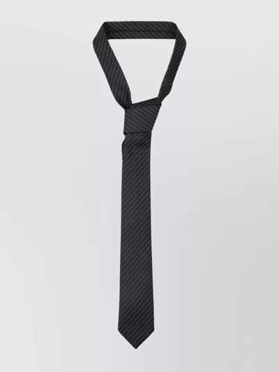 Saint Laurent Striped Scarf Pointed Tip In Black Ivory