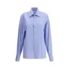 Saint Laurent Cassandre Striped Long-sleeved Shirt