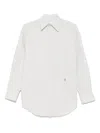 Saint Laurent Striped Cotton Shirt In Gray