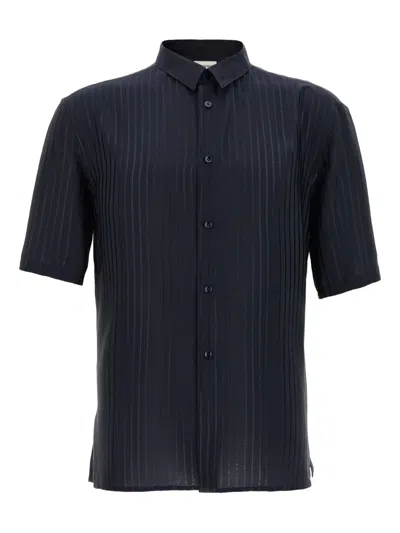 Saint Laurent Striped Shirt In Blue
