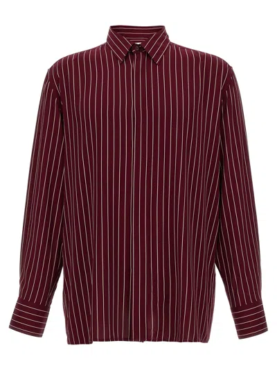 Saint Laurent Bordeaux Clothing Shirts In Red