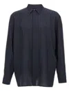 Saint Laurent Long Sleeves Striped Shirt In Blue