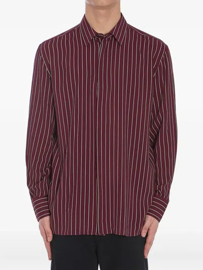 Saint Laurent Bordeaux Clothing Shirts In Red