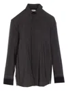 Saint Laurent Boyfriend Shirt In Organic Silk Shirts Black In Black