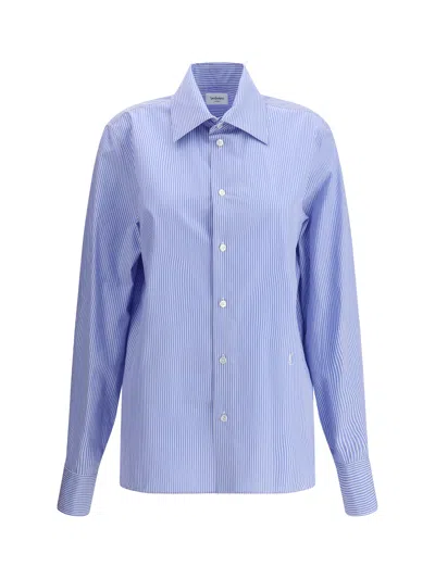 Saint Laurent Cassandre Blue Cotton Shirt