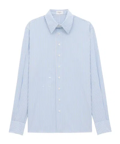 Saint Laurent Striped Shirt In Blue