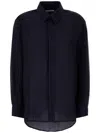 Saint Laurent Crepe De Chine Shirt In Blue