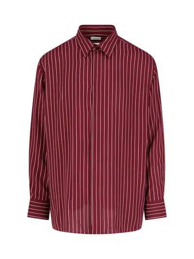 Saint Laurent Bordeaux Clothing Shirts In Red