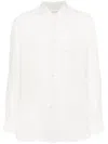 Saint Laurent Logo-embroidered Striped Shirt In White