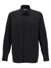 Saint Laurent Ysl Pinstriped Silk Shirt In Multi