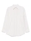 Saint Laurent Striped Shirt In Neutral
