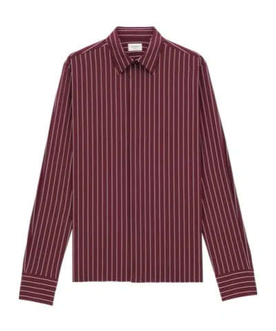 Saint Laurent Bordeaux Clothing Shirts In Red