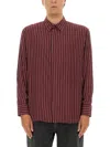 Saint Laurent Striped Shirt In Red