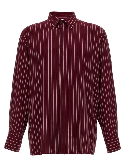 Saint Laurent Striped Shirt Shirt And Blouse Bordeaux In Red