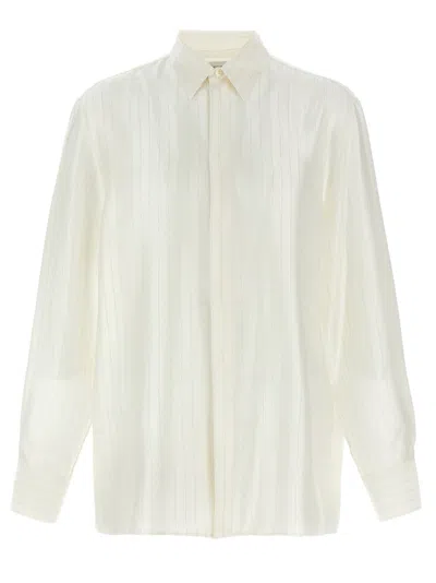 Saint Laurent Striped Shirt Shirt And Blouse White In Neutral