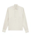 Saint Laurent Striped Pattern Tunic Shirt With Point Collar In White