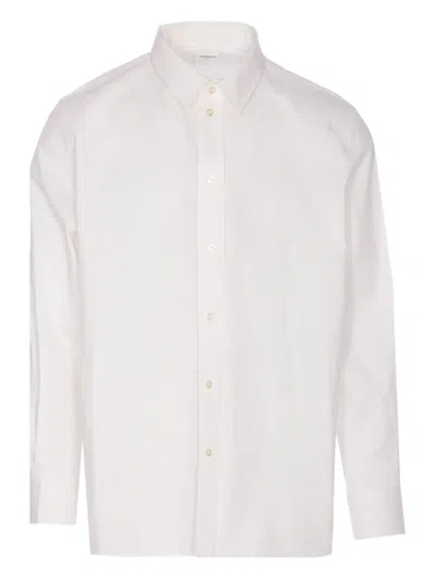 Saint Laurent Button-down Collar Long Sleeve Cuffed Shirt In White