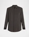 Saint Laurent Striped Silk Button-down Shirt In Black Wht