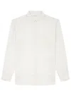 Saint Laurent Logo-embroidered Striped Shirt In Beige