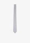 Saint Laurent Tie Regular Width Striped Pointed Tip In Blue