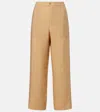 Saint Laurent Striped Silk Pajama Pants In Brown