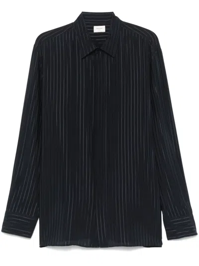 SAINT LAURENT STRIPED SILK SHIRT