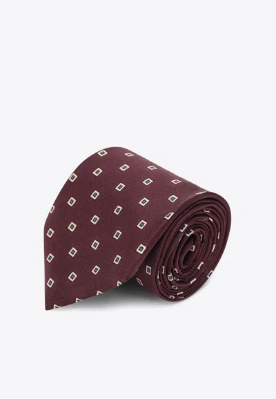Saint Laurent Striped Silk Tie